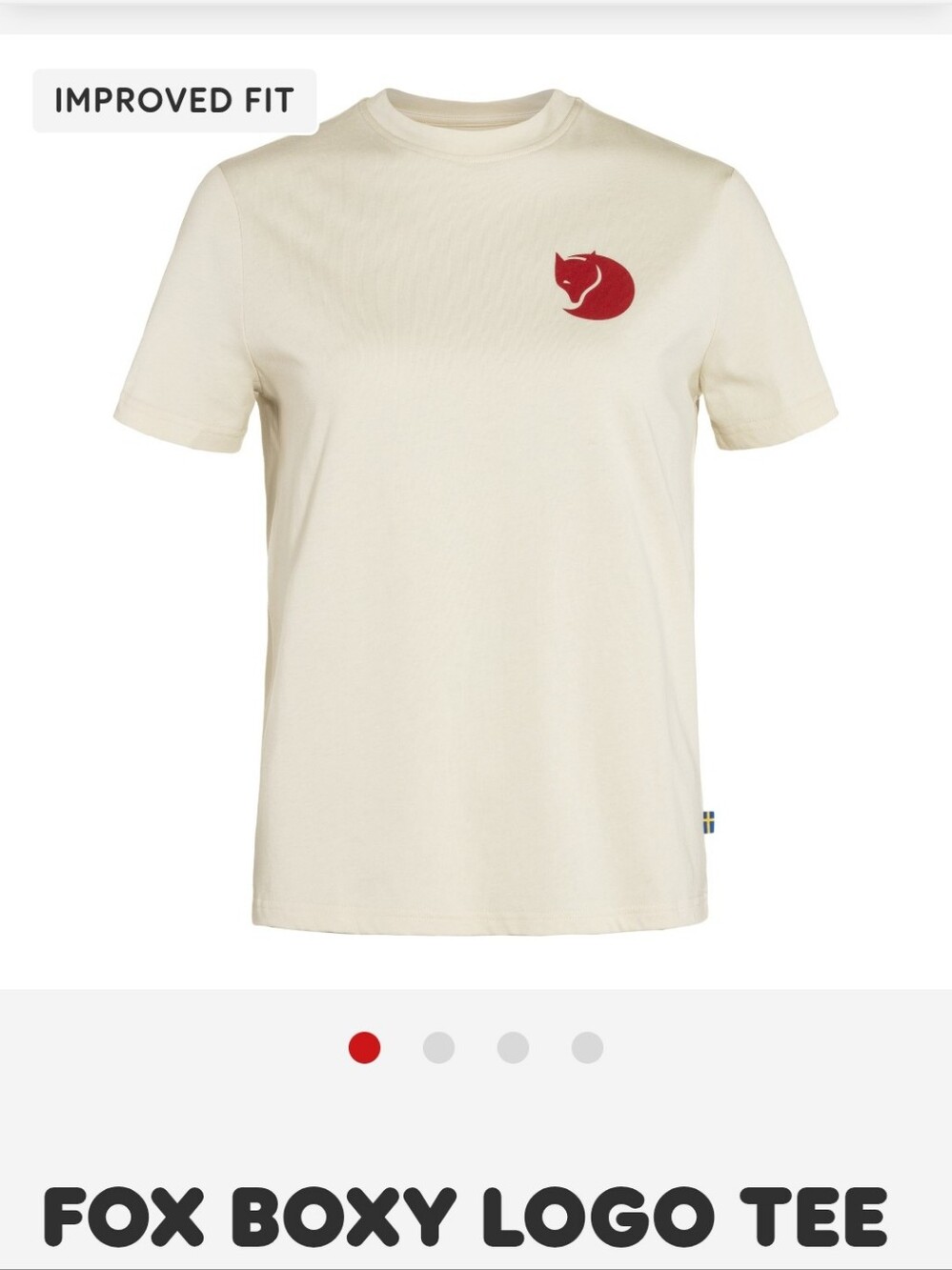Cream Fjallraven Boxy Fox Logo Short Sleeve Women's T Shirt NWT SMALL